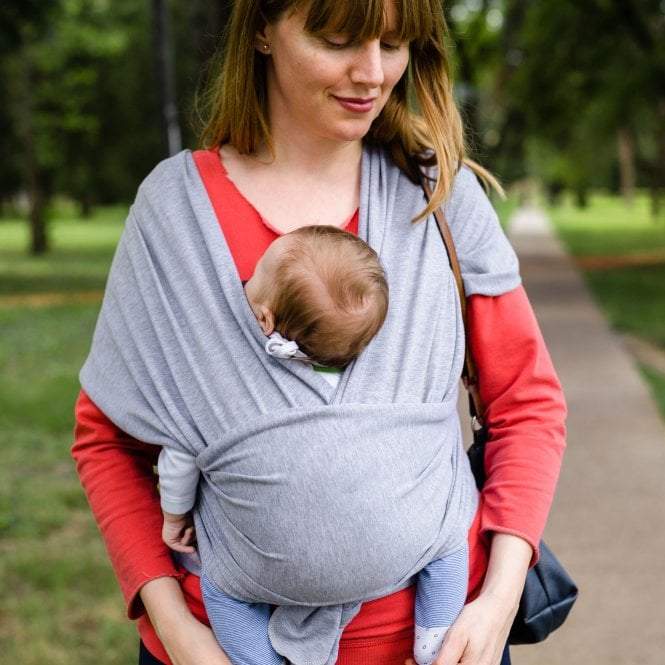 Organic Baby Wrap Carrier - Grey Melange-Clearance-2