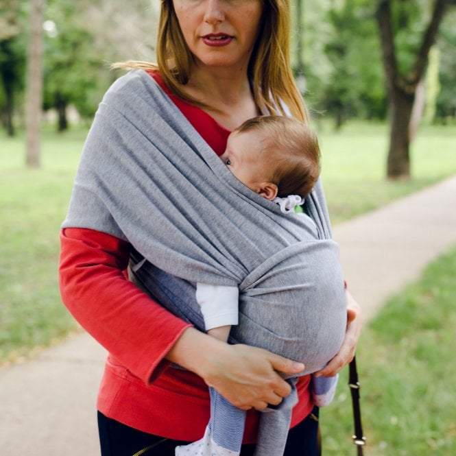 Organic Baby Wrap Carrier - Grey Melange-Clearance-3