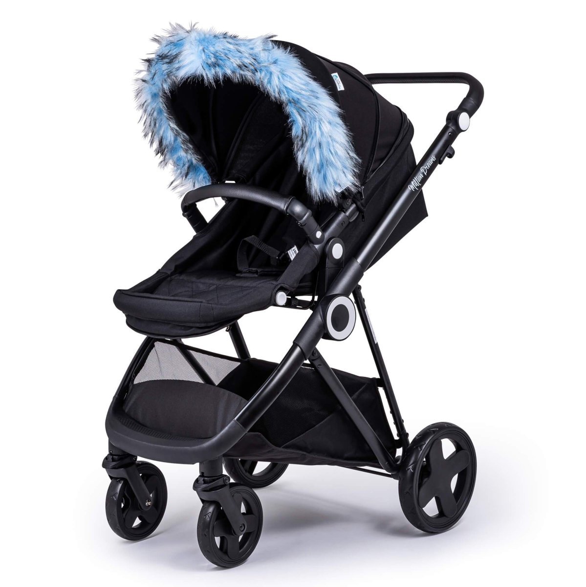 Pram Fur Hood Trim Attachment for Pushchair-3