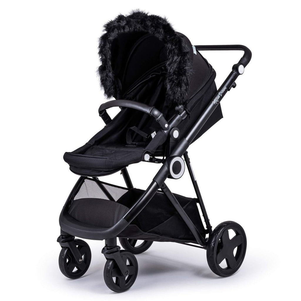 Pram Fur Hood Trim Attachment for Pushchair-1