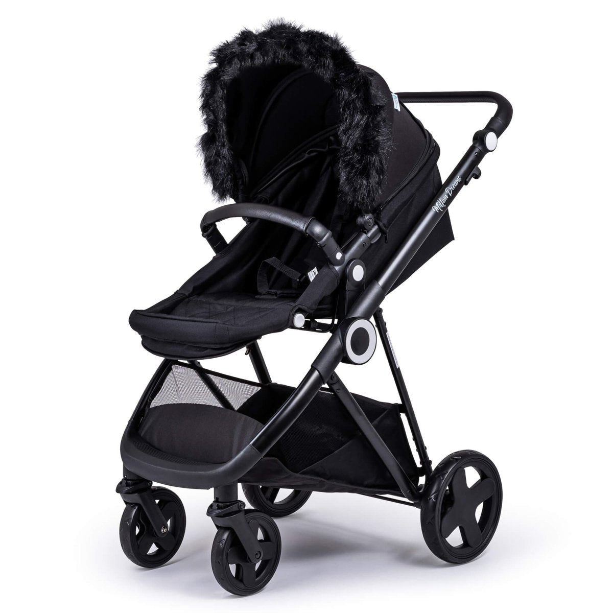 Pram Fur Hood Trim Attachment for Pushchair-1