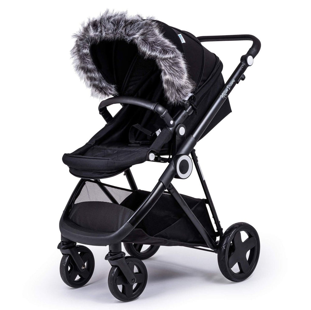 Pram Fur Hood Trim Attachment for Pushchair-5