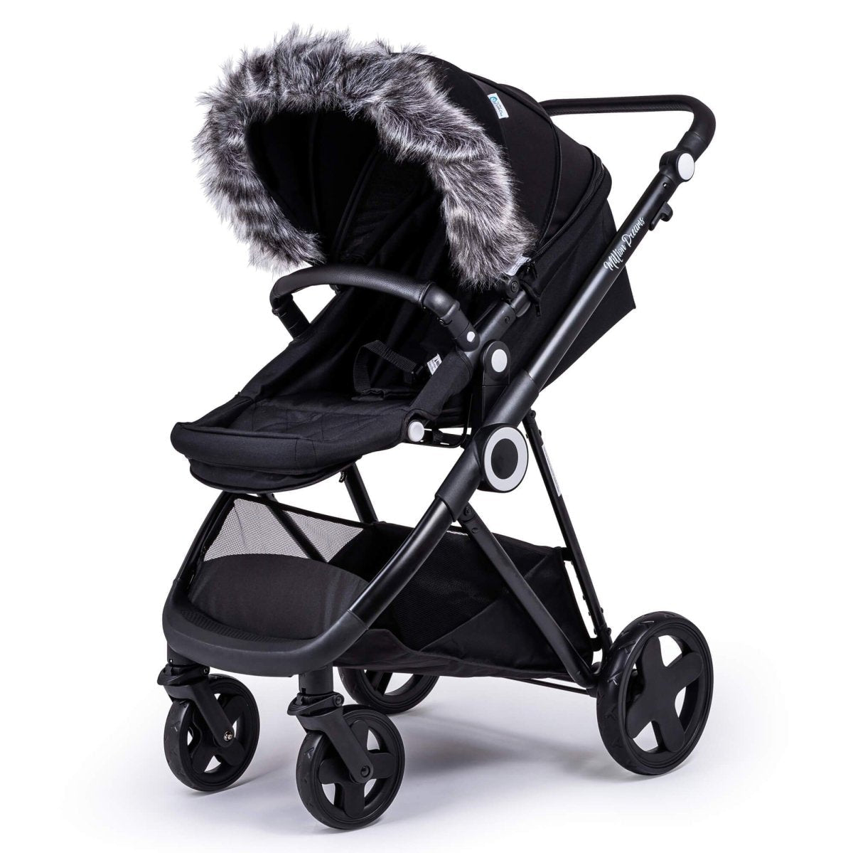 Pram Fur Hood Trim Attachment for Pushchair-5