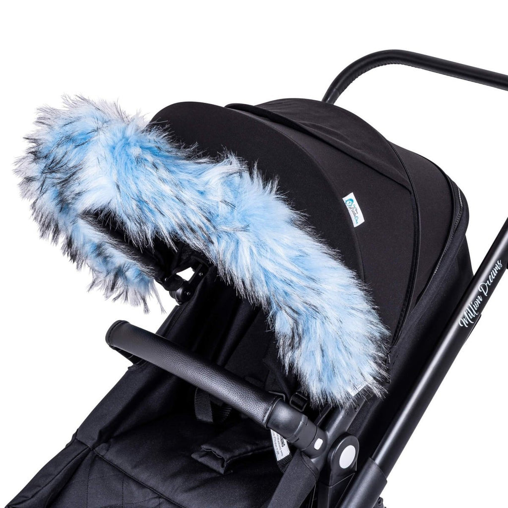 Pram Fur Hood Trim Attachment for Pushchair-4