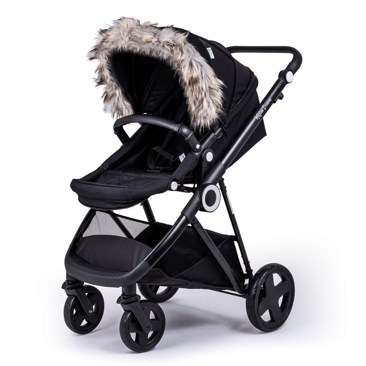 Pram Fur Hood Trim Attachment for Pushchair-6