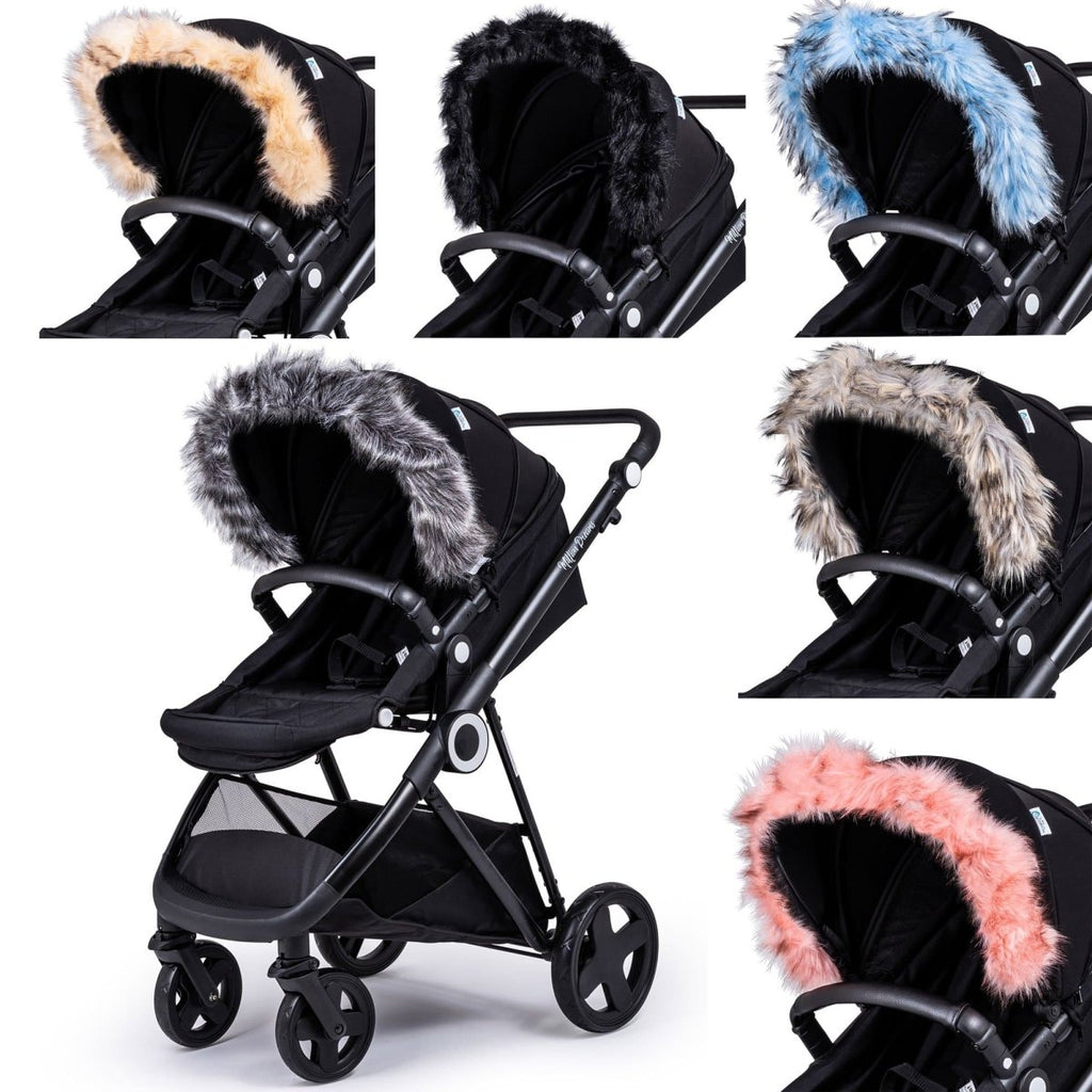 Pram Fur Hood Trim Attachment for Pushchair-0
