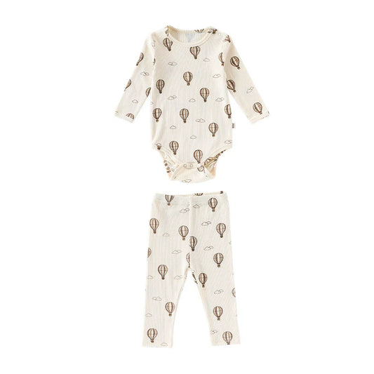 Autumn Arrival Baby Unisex Long Sleeves Casual Pattern Crew Neck Onesies and Pants Clothing Sets