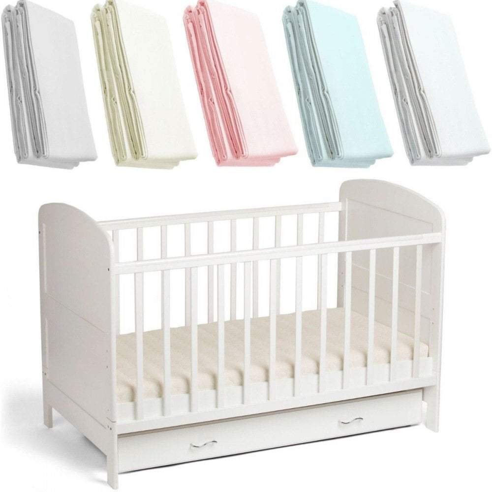 Spacesaver Cot Fitted Sheet 100% Cotton 100x52cm-0