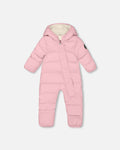 One-Piece Baby Cloud Packable Snowsuit Designed For Car Seat Pink-0