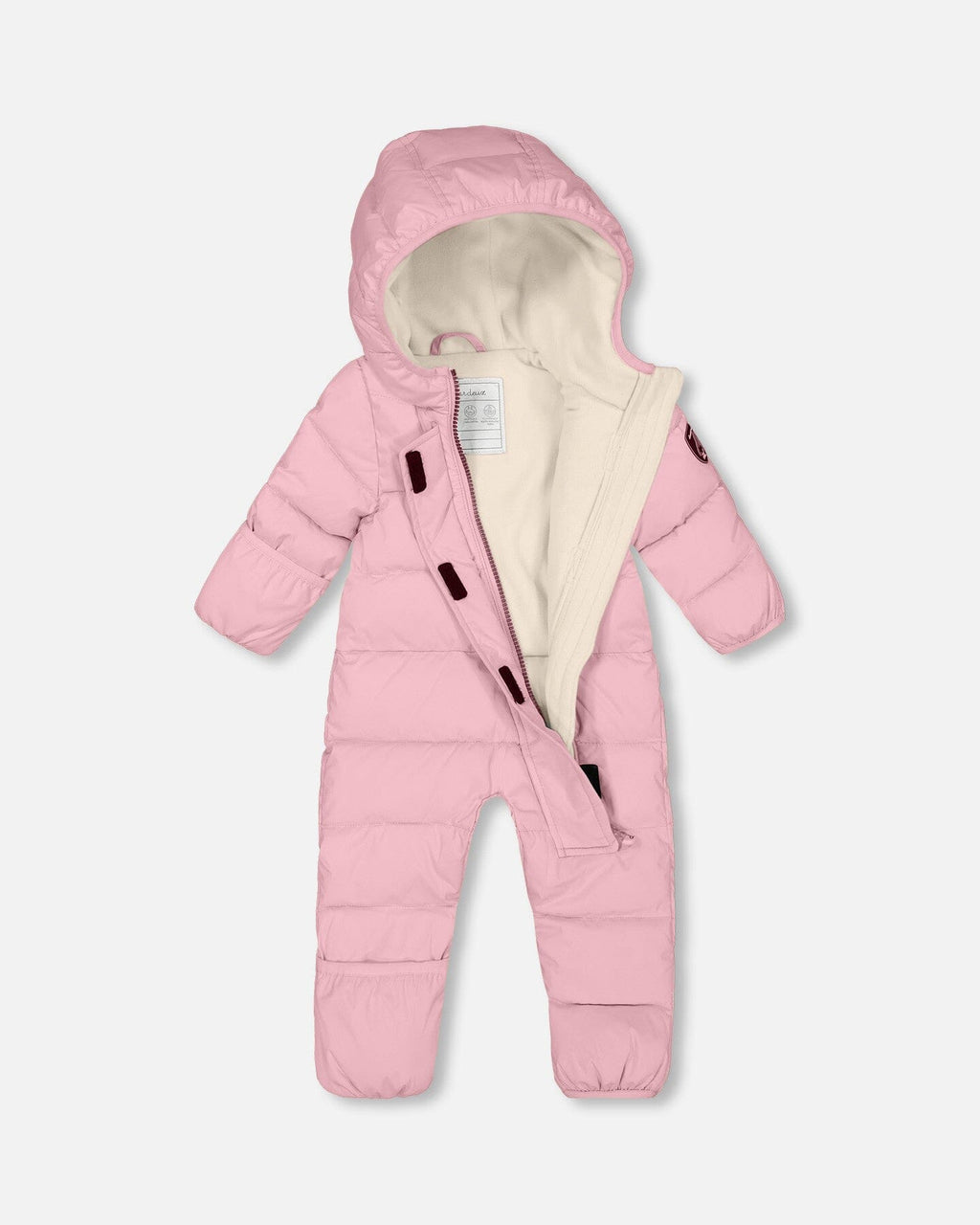 One-Piece Baby Cloud Packable Snowsuit Designed For Car Seat Pink-1