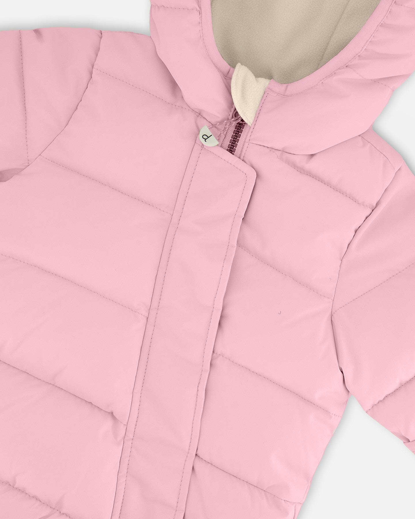 One-Piece Baby Cloud Packable Snowsuit Designed For Car Seat Pink-3