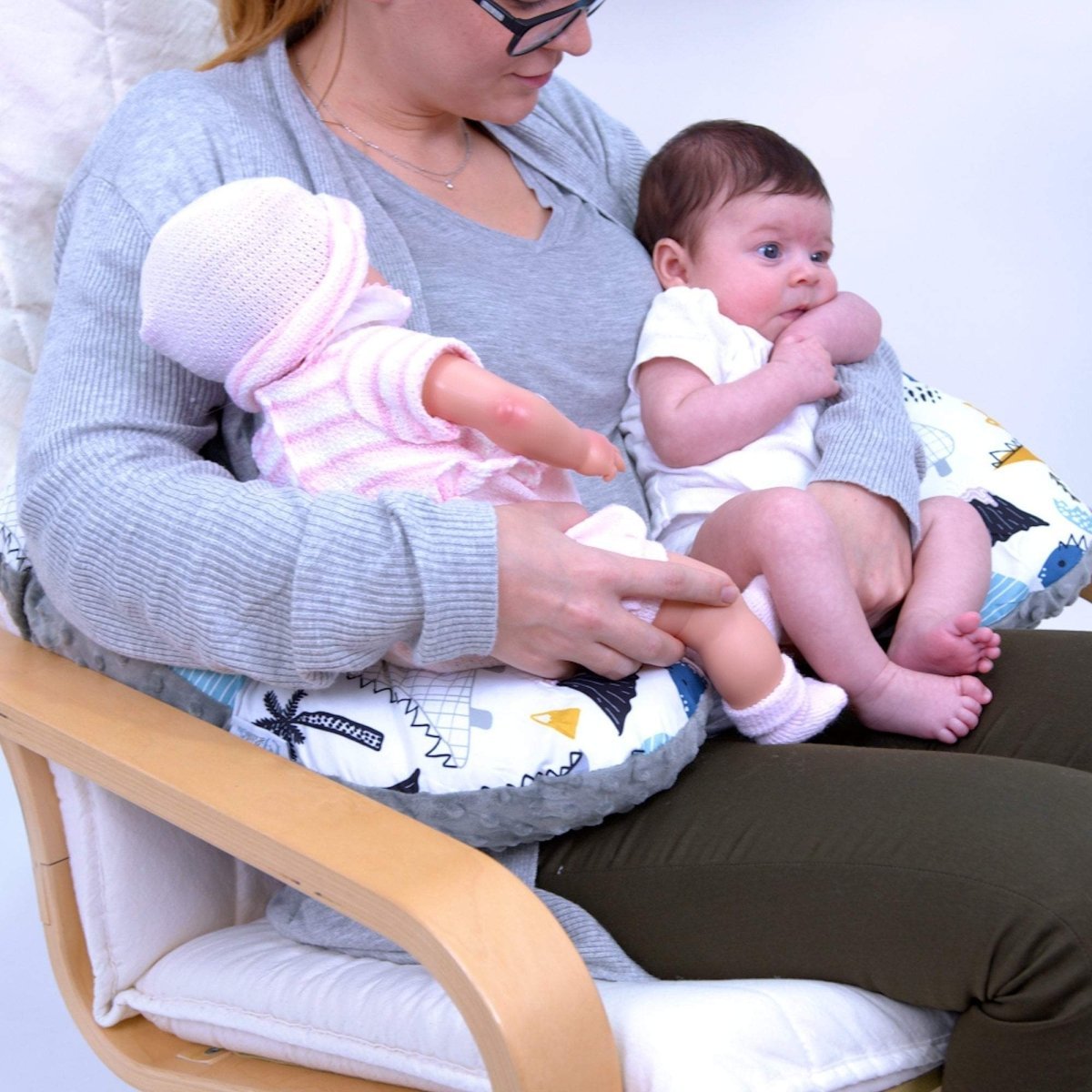 Twin Pregnancy Nursing Pillow - Dino-2
