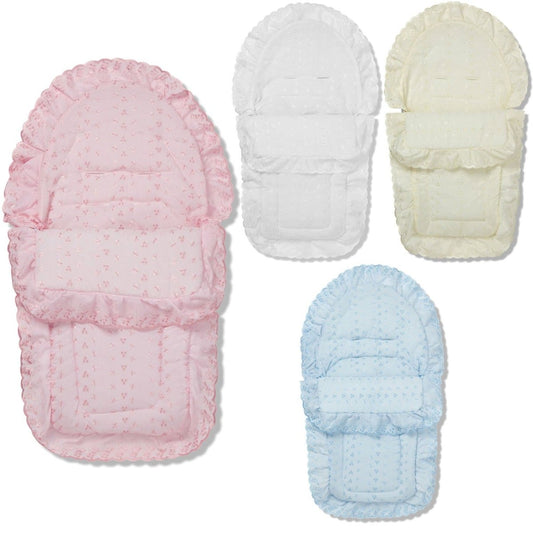 Universal Broderie Anglaise Car Seat Footmuff / Cosy Toes-0